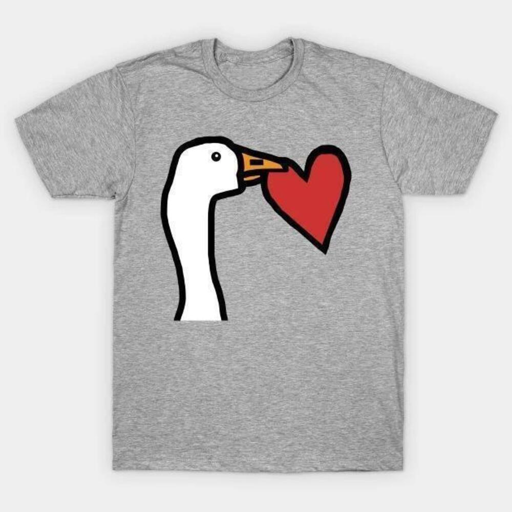 Portrait Of A Goose Stealing A Heart On Valentines Day Tshirt